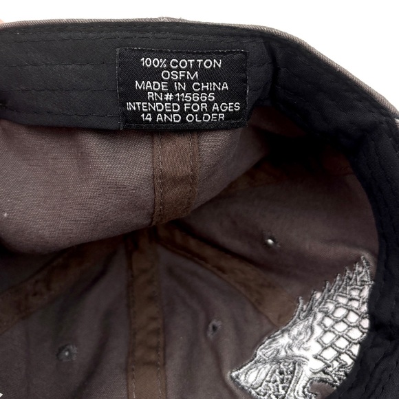 Game of Thrones Stark Dire Wolf Gray and Black HBO Adjustable Cap - Picture 11 of 11